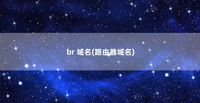 br 域名(路由器域名)